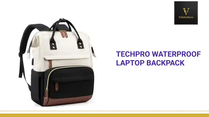 TechPro Waterproof Laptop Backpack by@Outfy