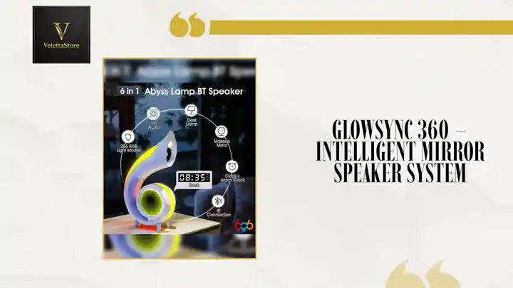 GlowSync 360 &ndash; Intelligent Mirror Speaker System by@Outfy