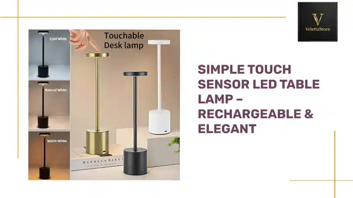 Simple Touch Sensor LED Table Lamp &ndash; Rechargeable &amp; Elegant by@Outfy