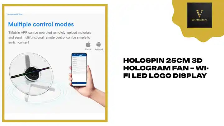 HoloSpin 25cm 3D Hologram Fan &ndash; Wi-Fi LED Logo Display by@Outfy