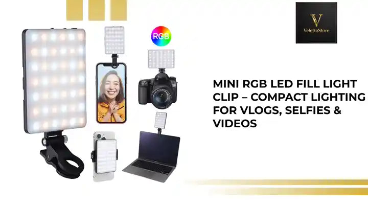 Mini RGB LED Fill Light Clip &ndash; Compact Lighting for Vlogs, Selfies &amp; Videos by@Outfy
