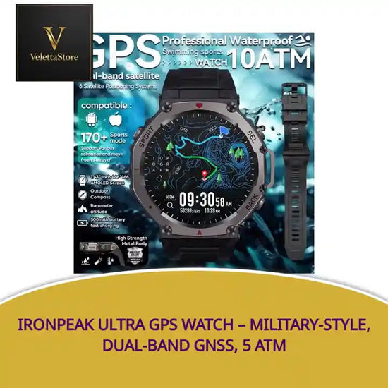 IronPeak Ultra GPS Watch &ndash; Military-Style, Dual-Band GNSS, 5 ATM by@Outfy
