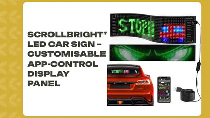 ScrollBright&trade; LED Car Sign &ndash; Customisable App-Control Display Panel by@Outfy