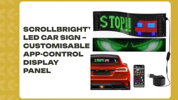 ScrollBright&trade; LED Car Sign &ndash; Customisable App-Control Display Panel by@Outfy