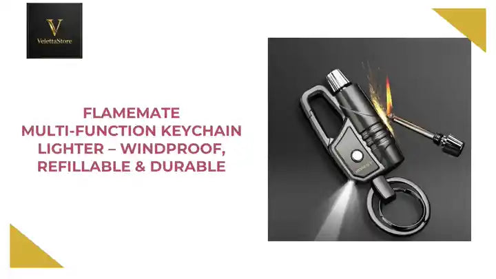 FlameMate Multi-Function Keychain Lighter &ndash; Windproof, Refillable &amp; Durable by@Outfy