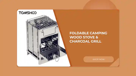 Foldable Camping Wood Stove &amp; Charcoal Grill by@Outfy
